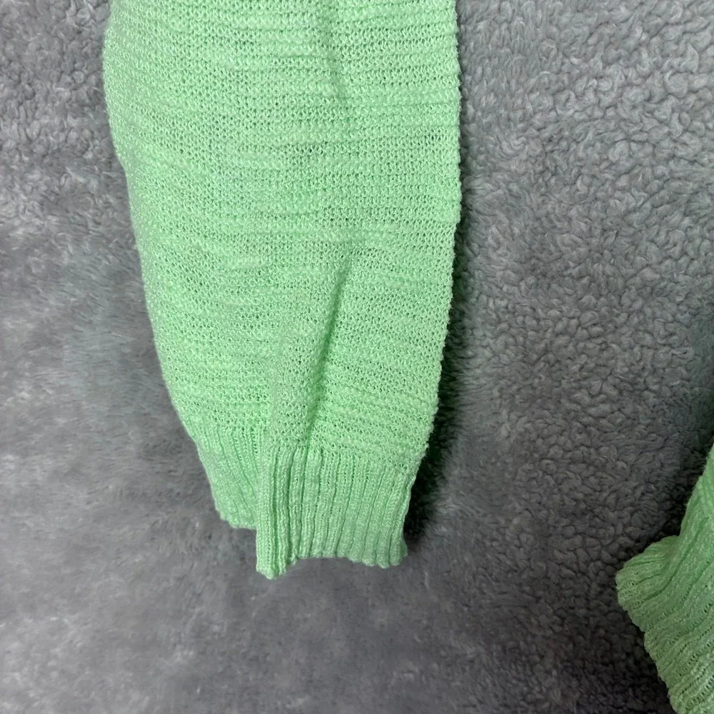 Eileen Fisher Sweater M Spring Green Organic Linen Cotton Pullover Tunic Knit - Picture 5 of 11